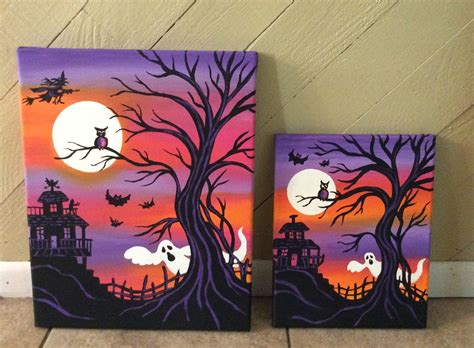 halloween paintings on canvas|More.